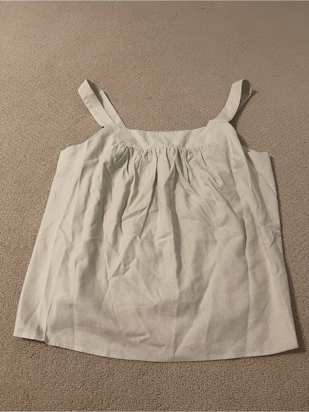 Light Cream Linen Sleeveless Top